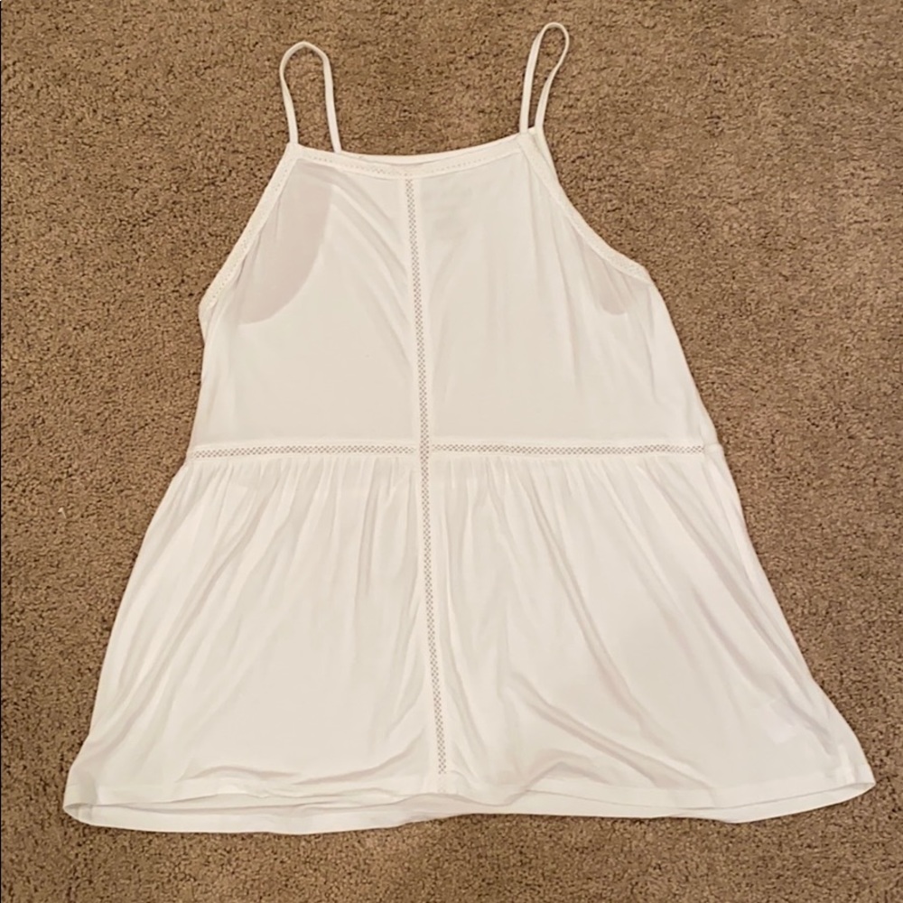 American Eagle White High Neck Tank